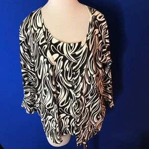 Brown swirl print 2 piece tank top with cardigan